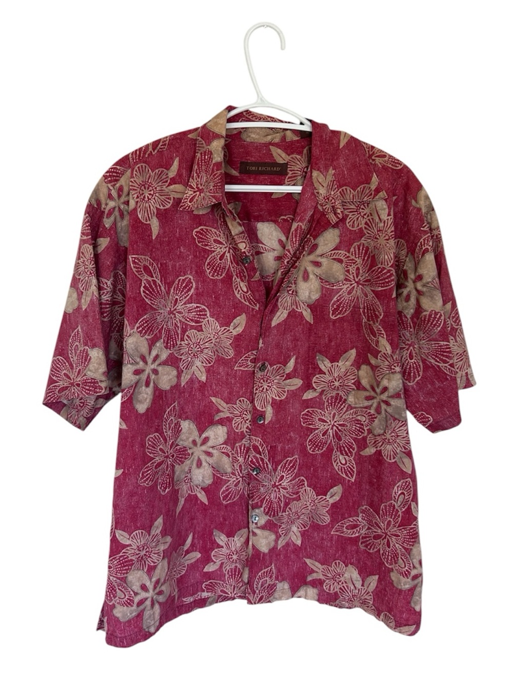 Tori Richard Floral Hawaiian Print Shirt Size L
